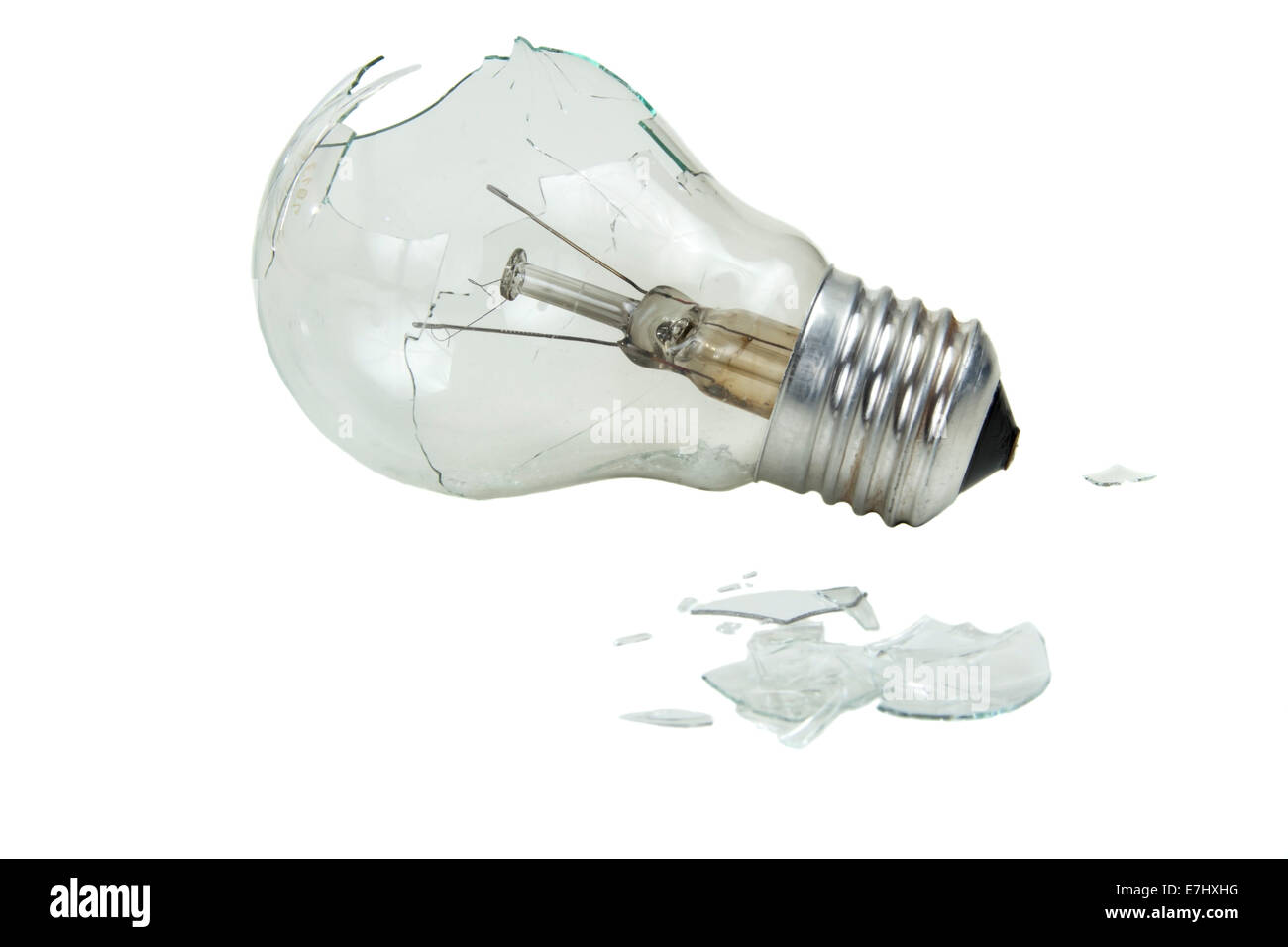 Broken light bulb isolated on white background Stock Photo - Alamy