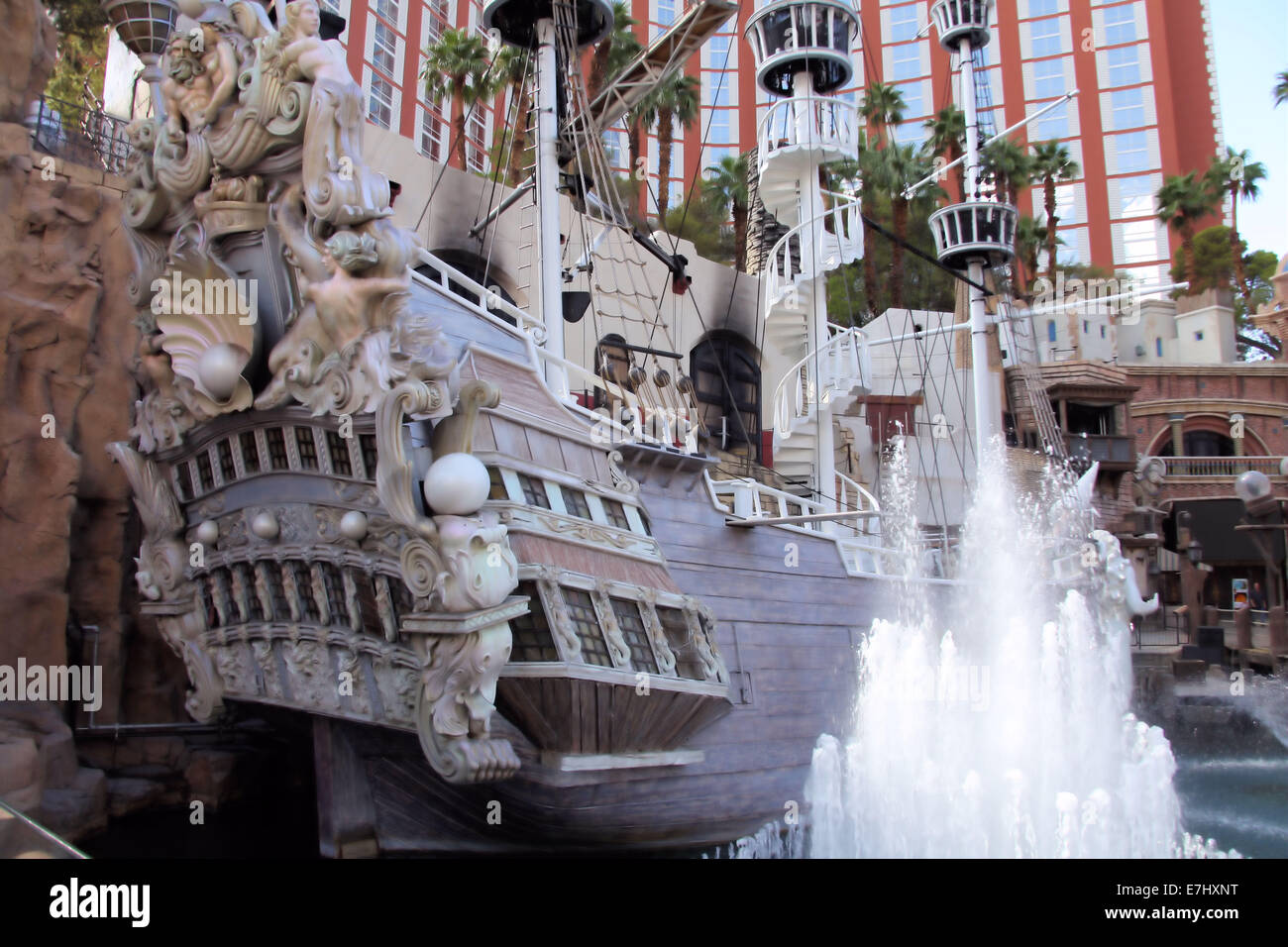 TREASURE ISLAND OLD SAILING VESSEL LAS VEGAS Stock Photo
