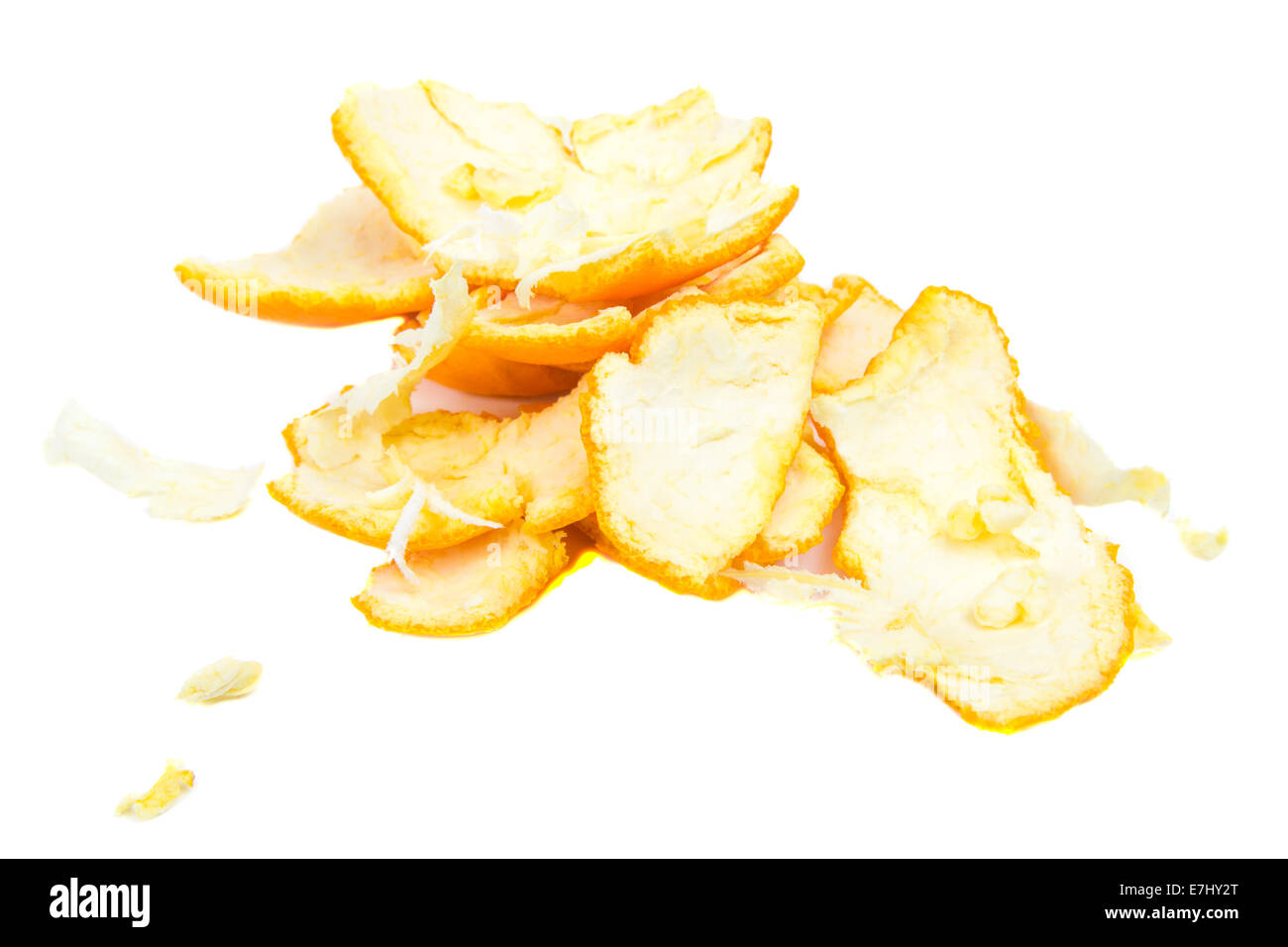 Orange peel isolated on the white background. Stock Photo