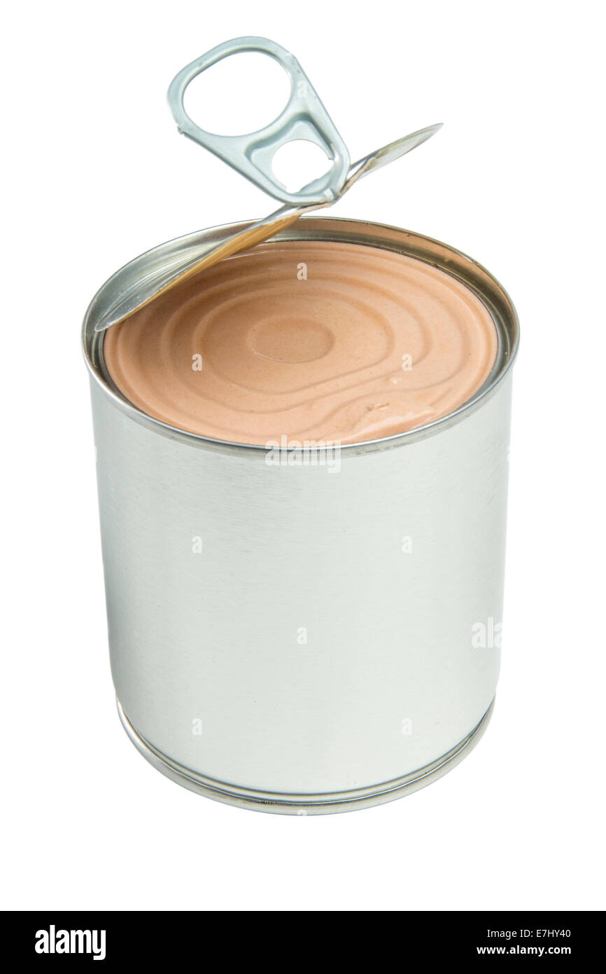 Canned pate isolated on a white background Stock Photo