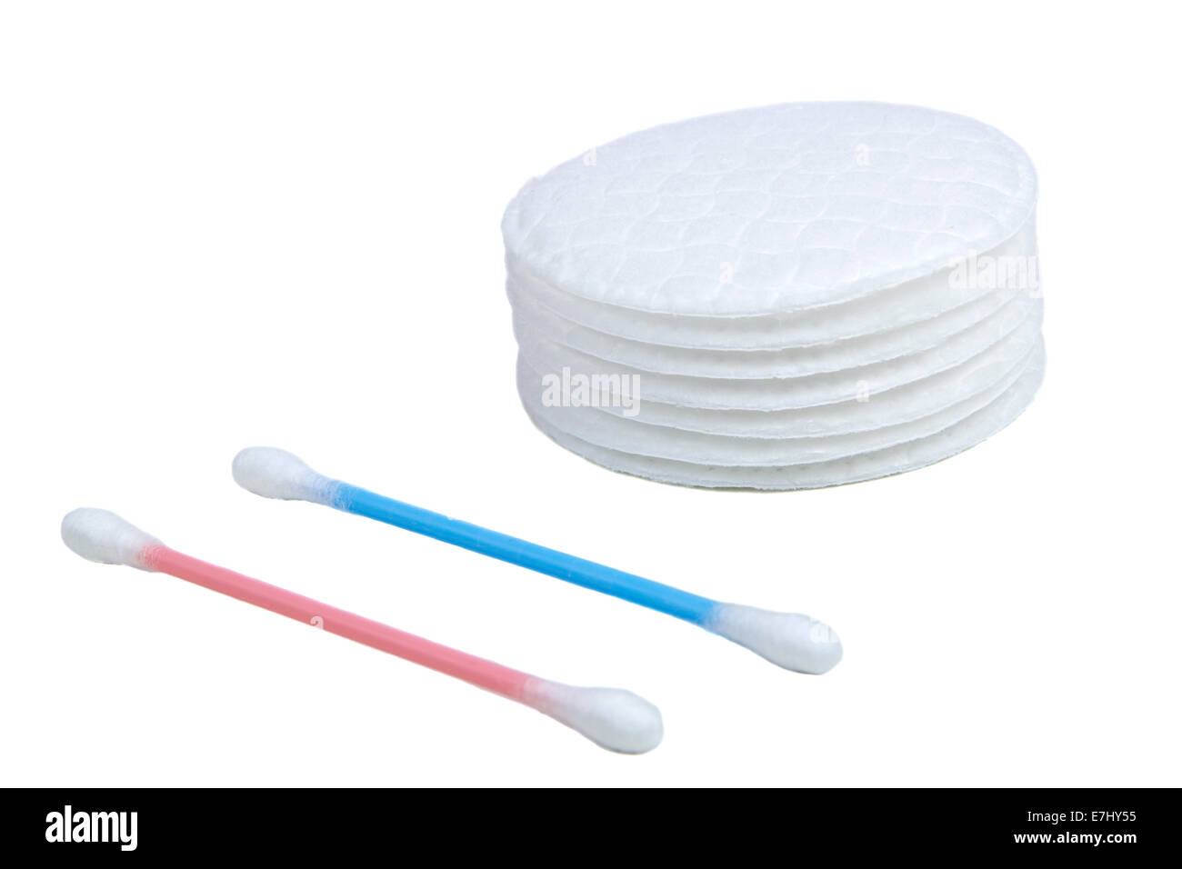 Cotton swabs and sticks isolated on white background Stock Photo
