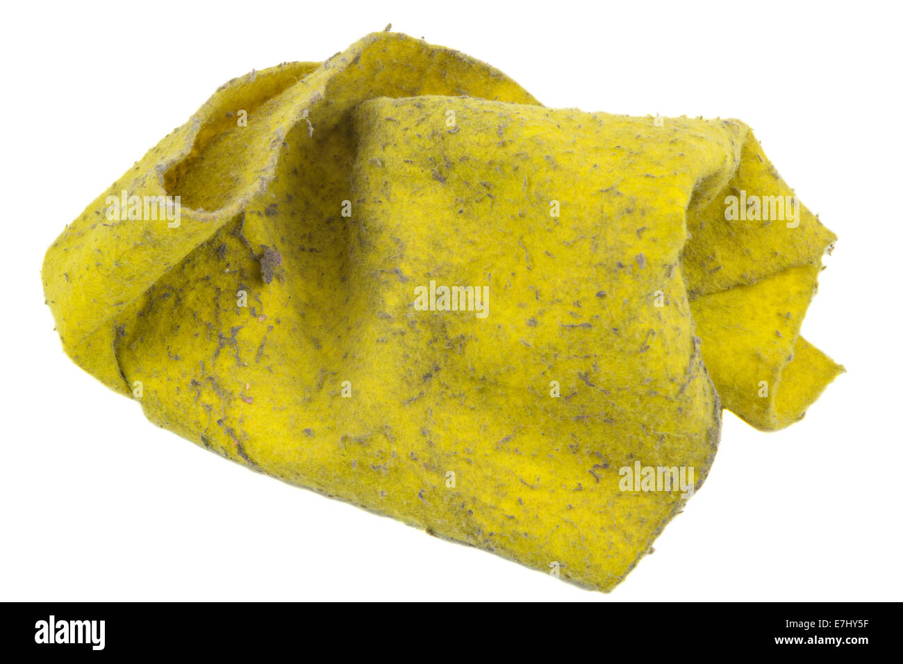 Yellow dirty cleaning rag isolated on white Stock Photo Alamy