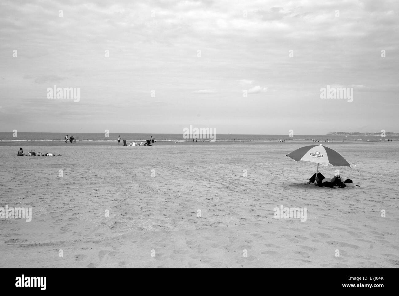 Normandy france beach deauville Black and White Stock Photos & Images ...