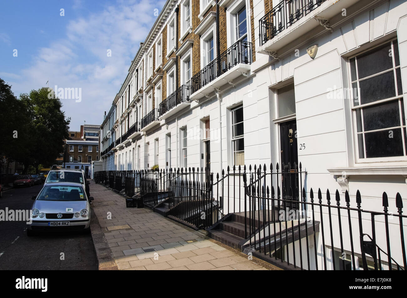 Flat-fronted Victorian terraced houses in South London England United Kingdom UK Stock Photo