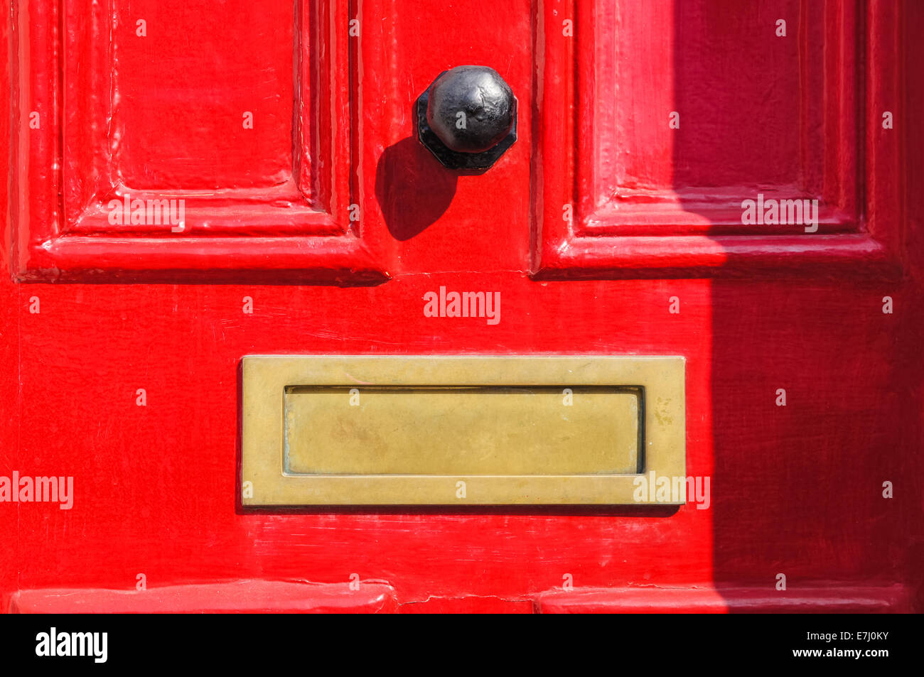 Red front door, London England United Kingdom UK Stock Photo