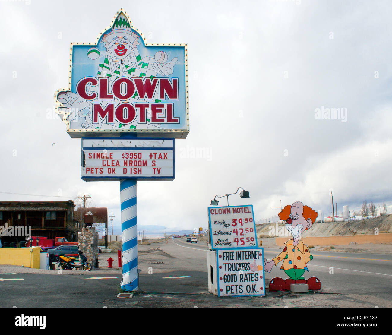 The Clown Motel in Tonopah Nevada Stock Photo