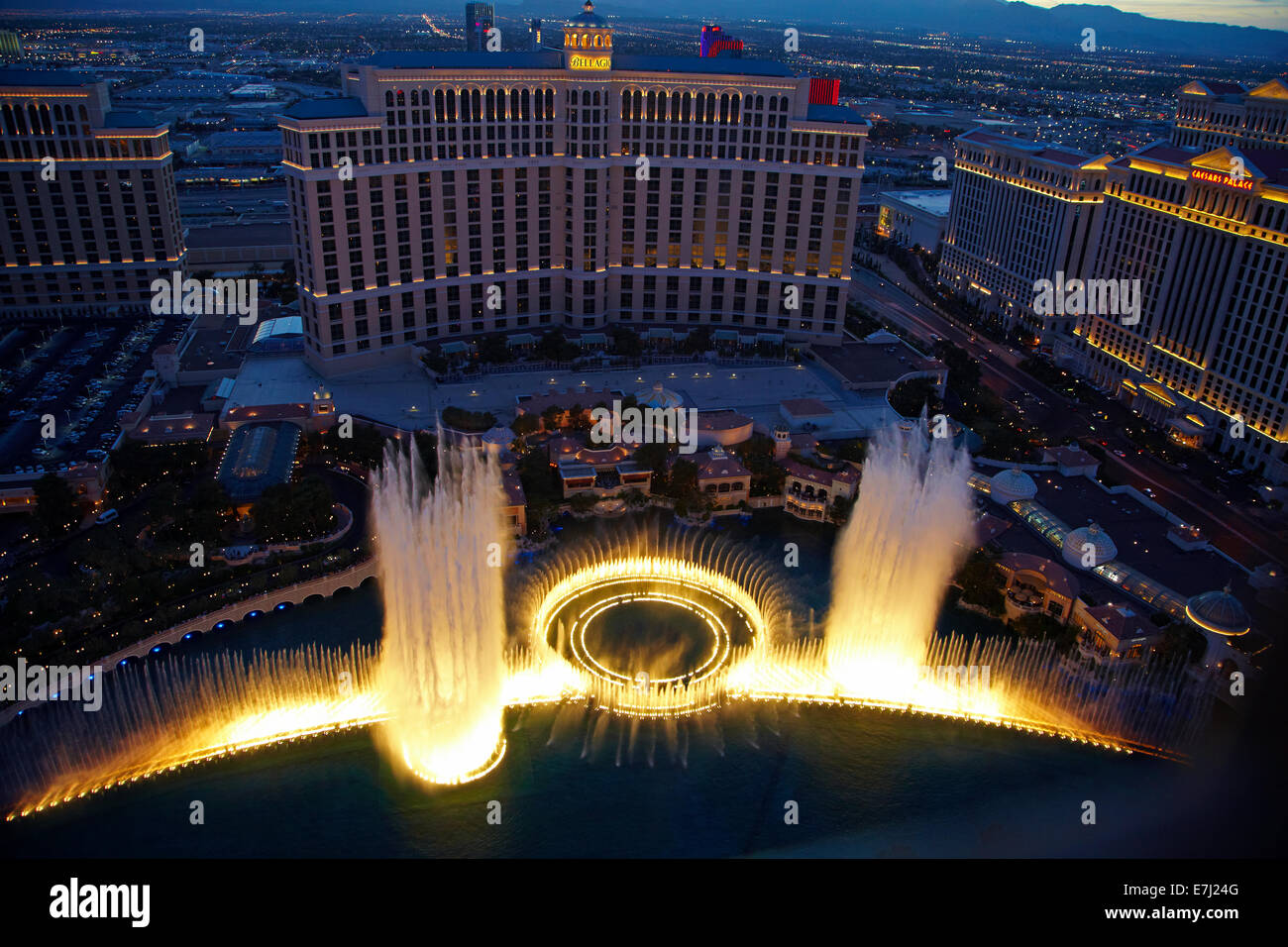 Fountains of Bellagio, Bellagio Hotel and Casino, The Strip, Las Vegas, Nevada, USA Stock Photo