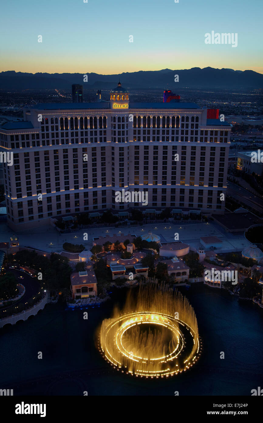 Fountains of Bellagio, Bellagio Hotel and Casino, The Strip, Las Vegas, Nevada, USA Stock Photo