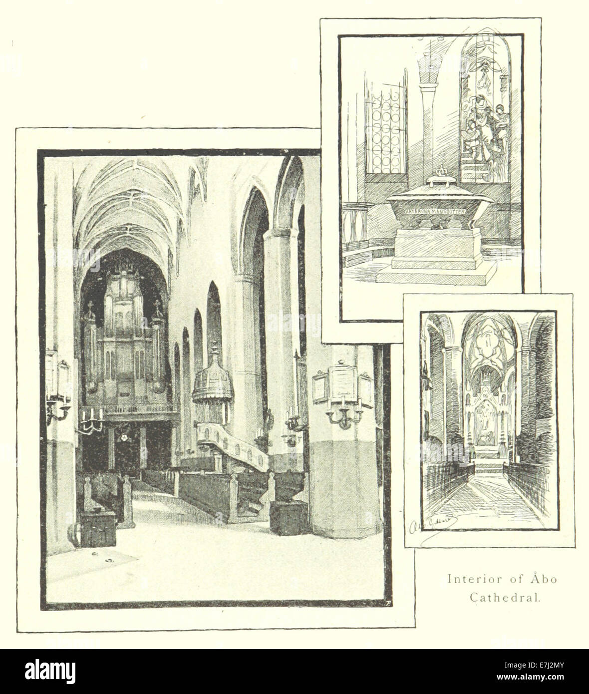 MECHELIN(1894) p161 Turku Cathedral, Interior view Stock Photo