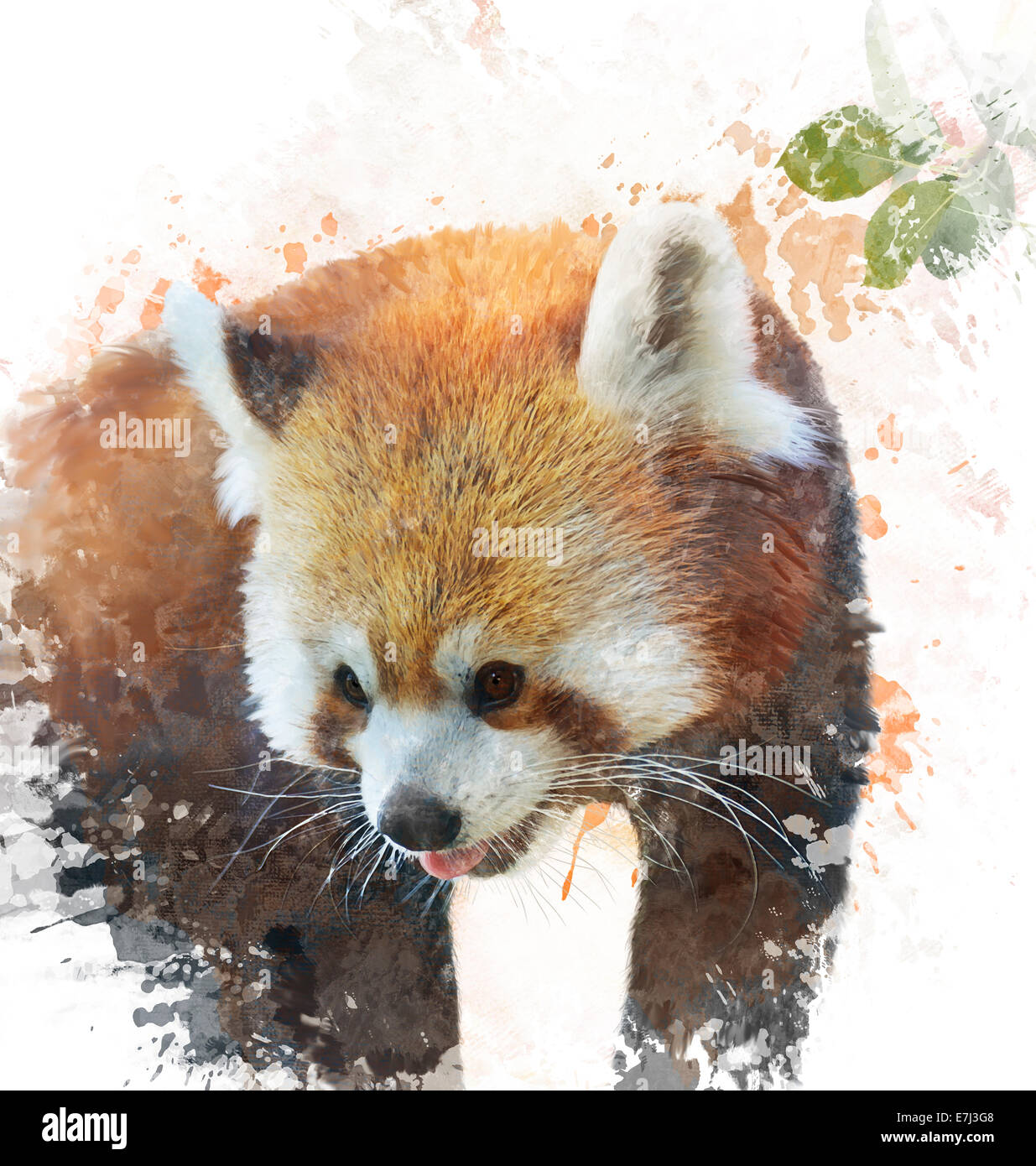 Red Panda Queen Original Watercolor Painting matagrande.al.gov.br