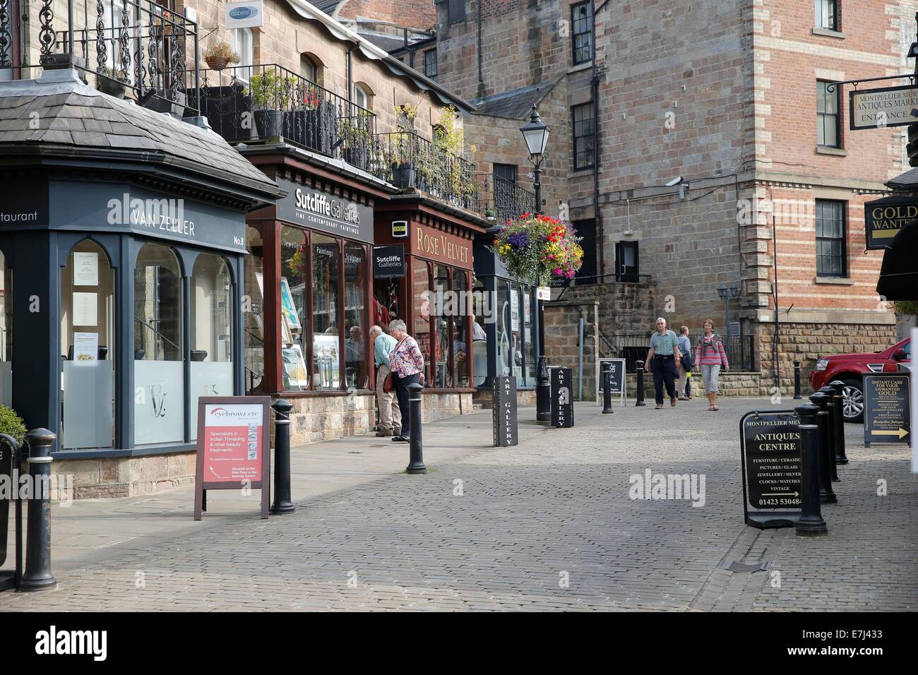 Harrogate town center shops Stock Photo Alamy