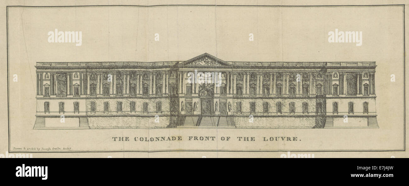 TAPPEN(1804) A Short Description of a tour through France and Italy, for the purpose of viewing the painting, sculpture, and architecture. Frontispiece THE COLONNADE FRONT OF THE LOUVRE Stock Photo
