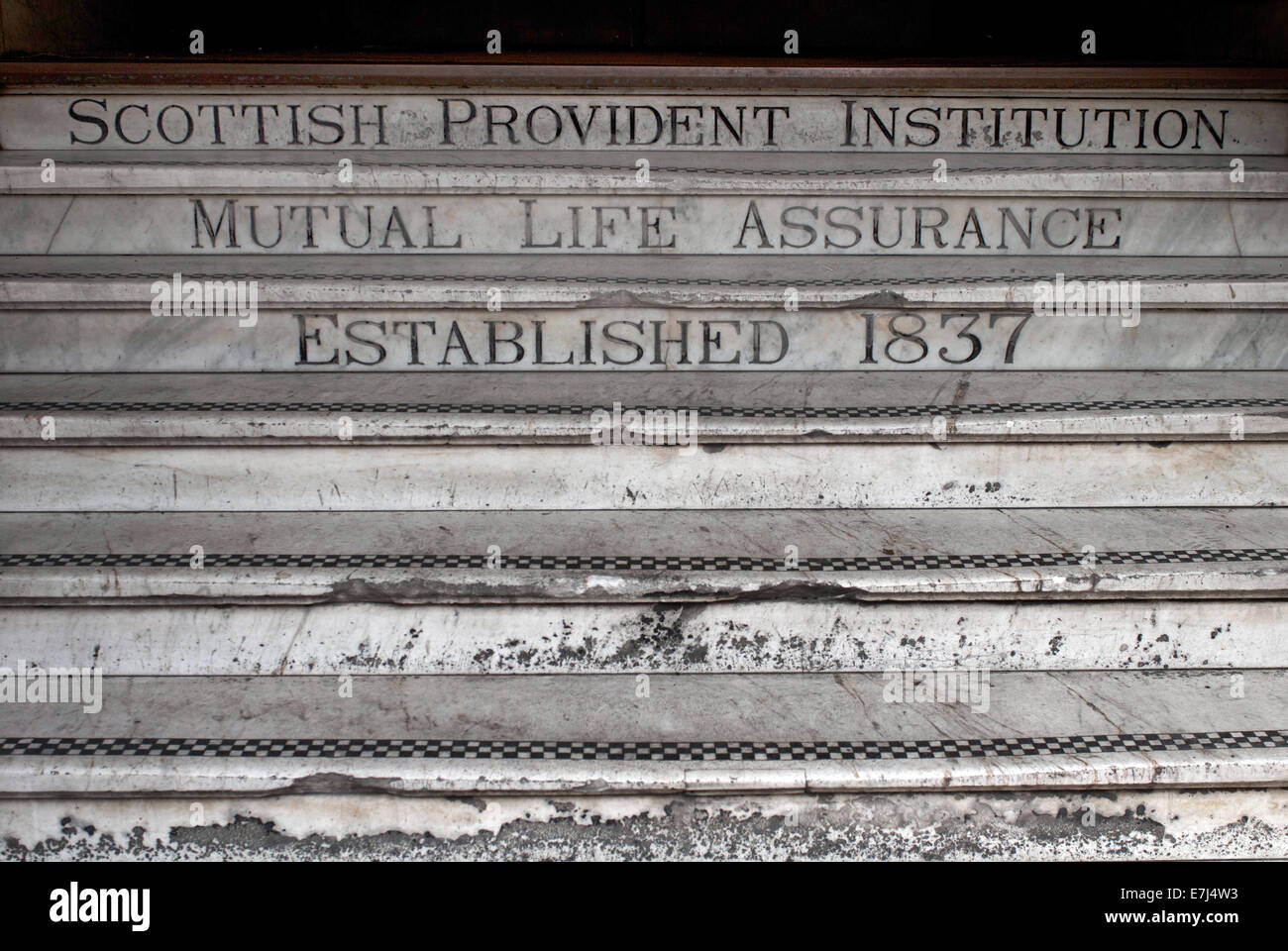 Steps of scottish provident building, Newcastle-upon-tyne Stock Photo