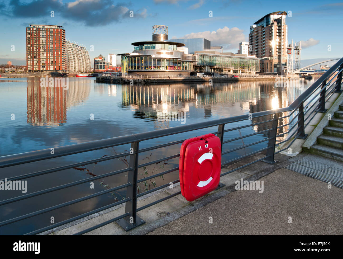 The Lowry Centre and Apartment Buildings at Salford Quays, salford Quays, Greater Manchester, England, UK Stock Photo