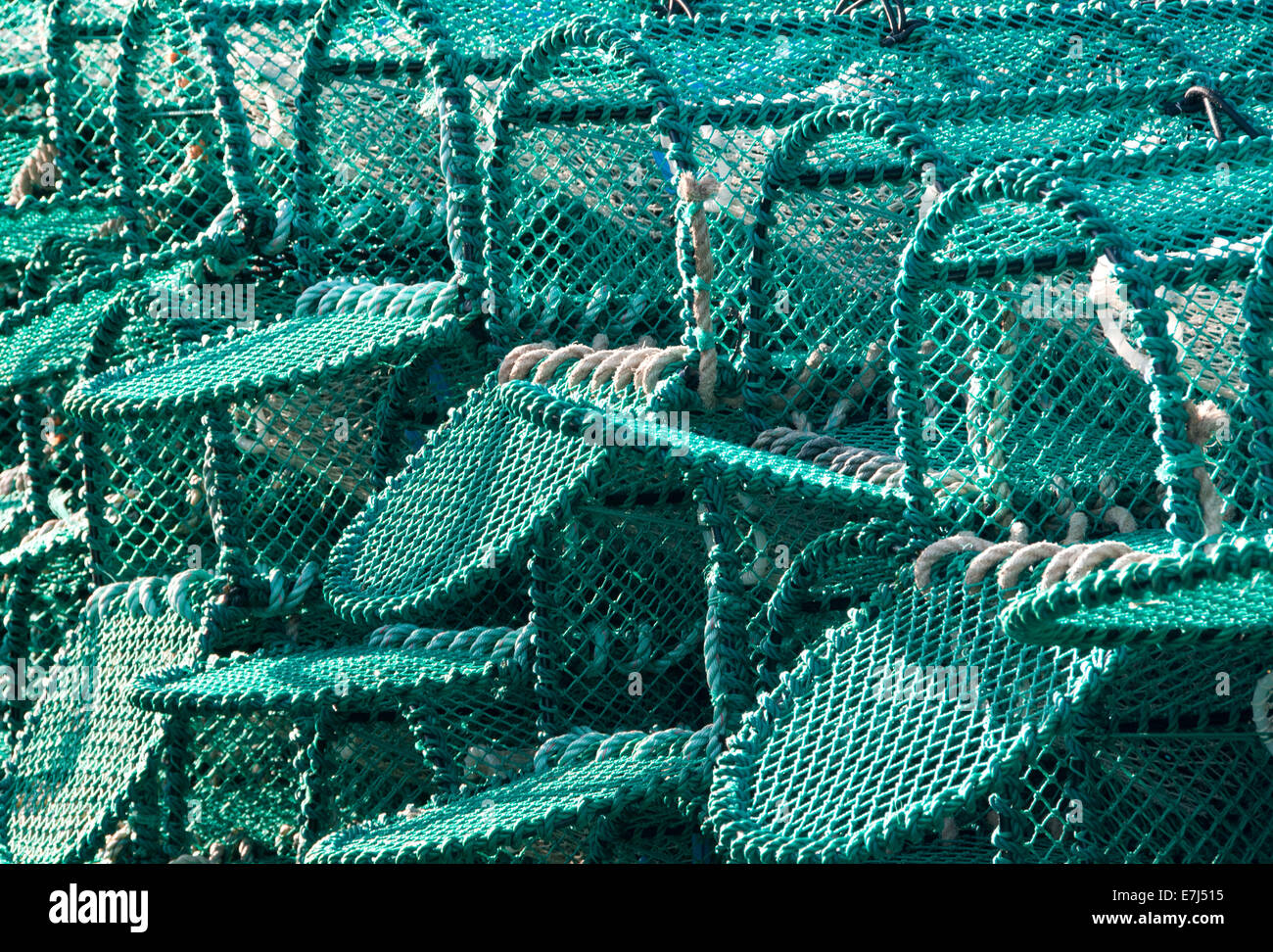 Lobster Pots on Lindisfarne or Holy Island, Northumberland, England, UK