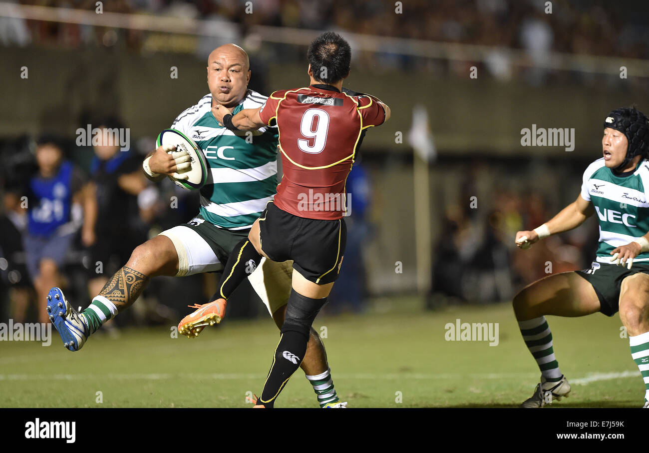 Rugby Rockets Chichibunomiya Rugby Stadium, Tokyo, Japan. 12th Sep, 2014. Nili Latu ...