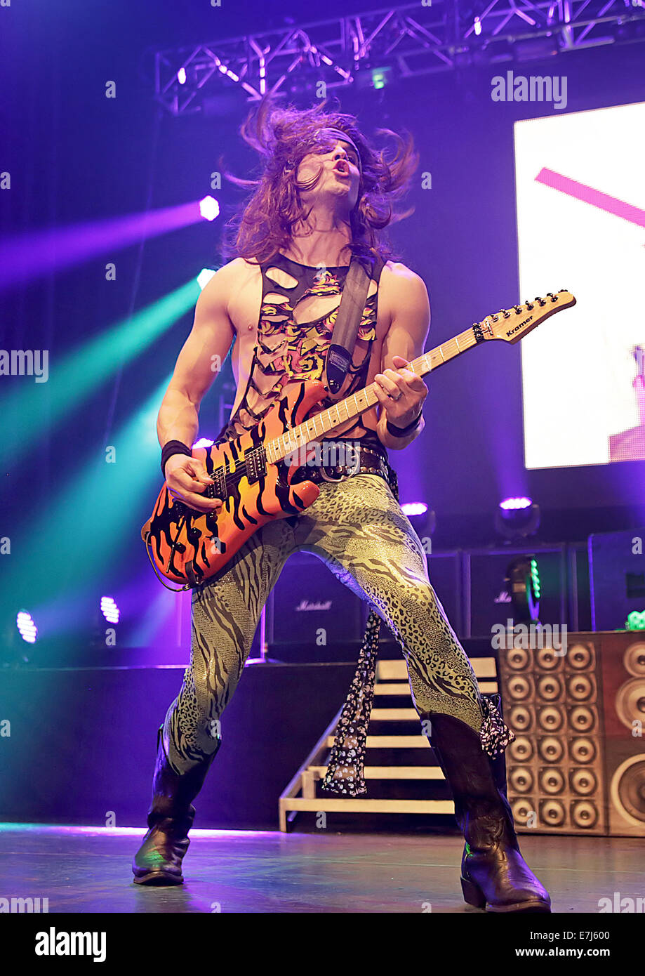 American heavy metal band Steel Panther performing live on stage at the