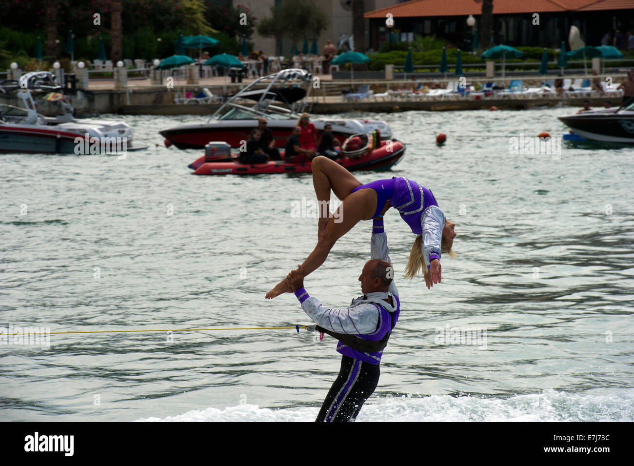 water ski show by Florida stars Beirut Lebanon Stock Photo Alamy