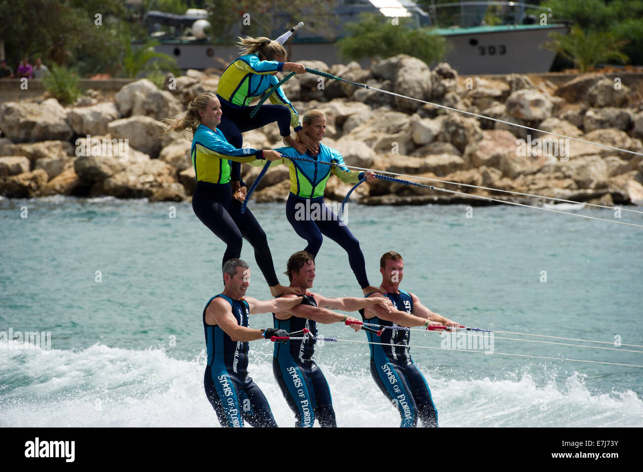 water ski show by Florida stars Beirut Lebanon Stock Photo Alamy