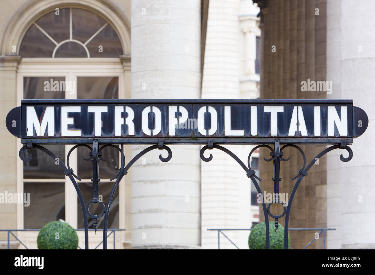 Paris subway, old metro sign Stock Photo