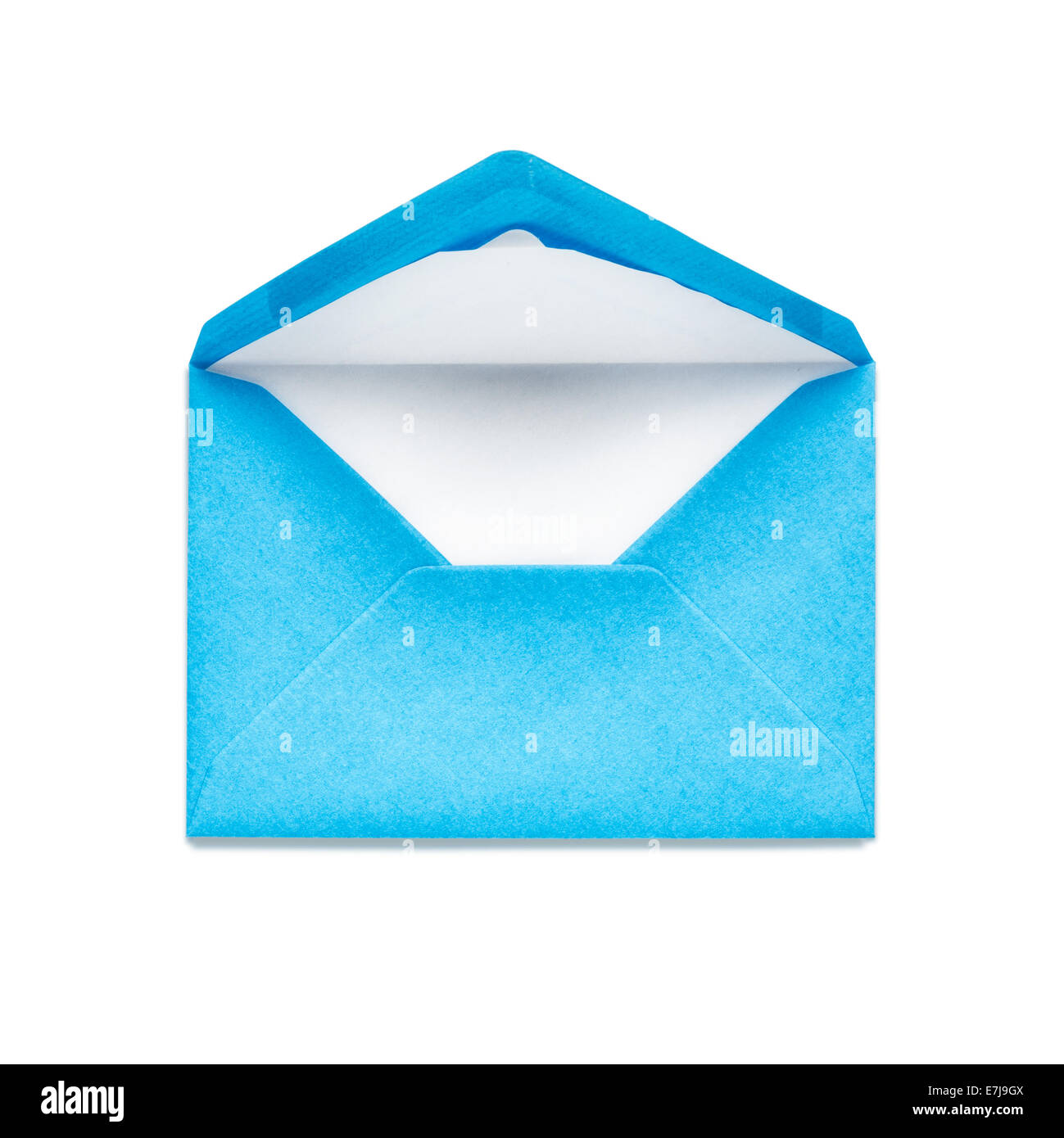 Blue envelope isolated on white background. Object with clipping path ...