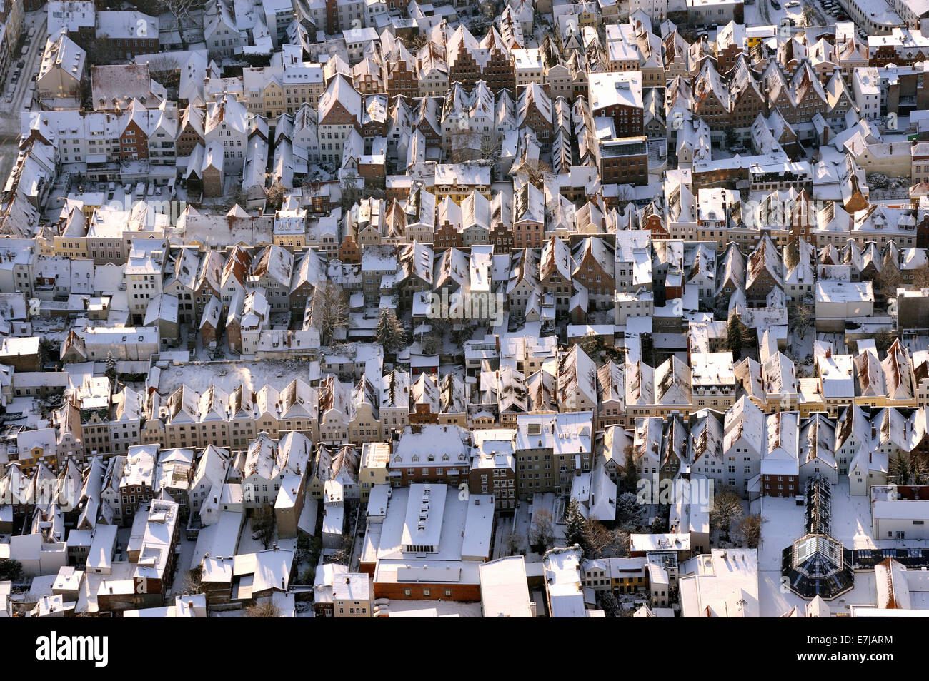 Downtown residential area, Fleischhauerstrasse, Huexstrasse, Wahmstrasse, city centre, Lübeck, Schleswig-Holstein, Germany Stock Photo