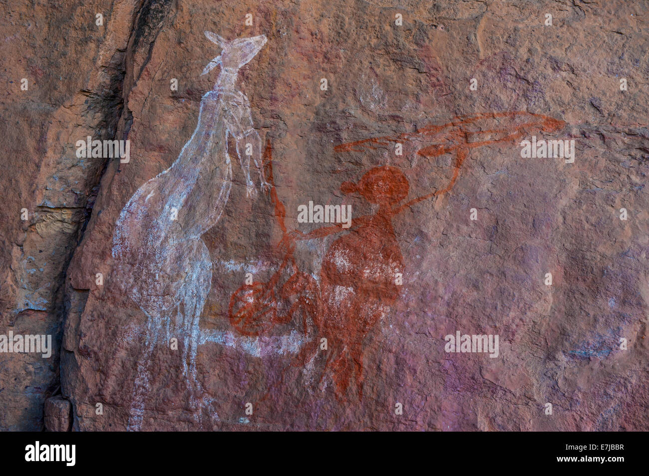 Aboriginal wall painting, Kakadu National Park, Northern Territory, Australia Stock Photo