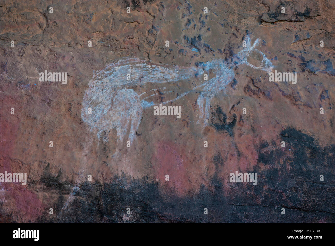 Aboriginal wall painting, Kakadu National Park, Northern Territory, Australia Stock Photo