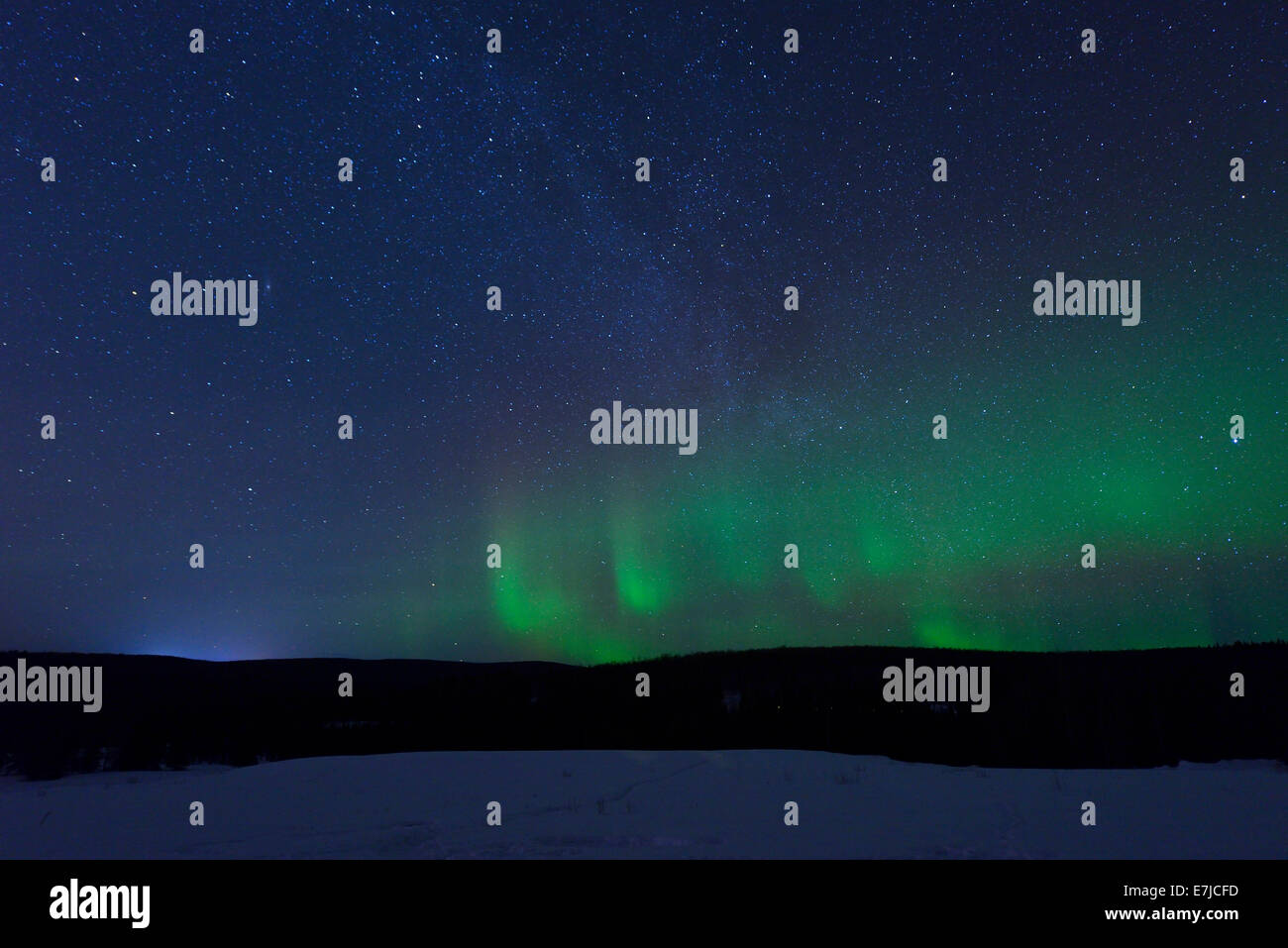 USA, United States, America, Alaska, Fairbanks, Aurora Borealis, Northern lights, stars, sky, night, winter, Stock Photo
