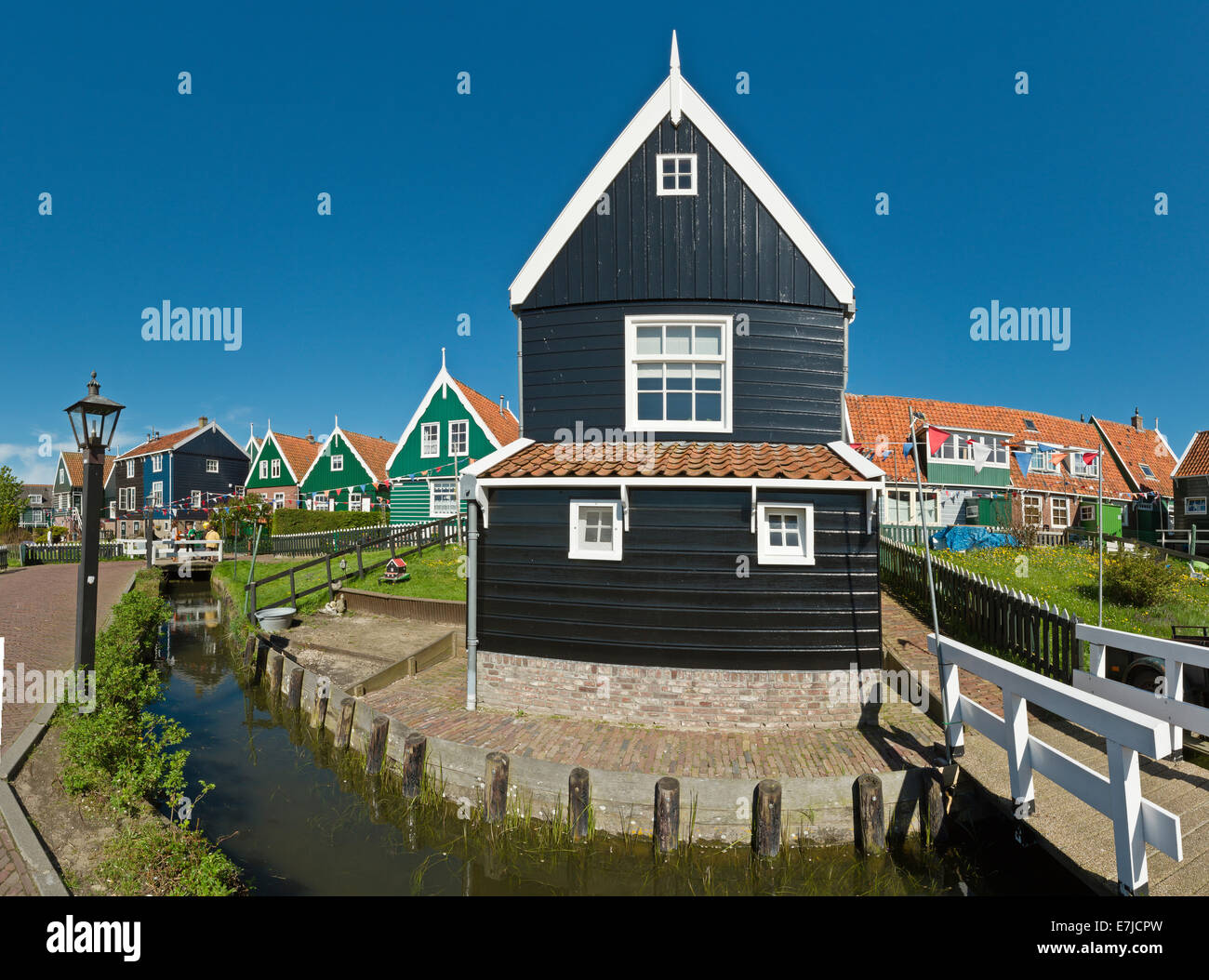 Holland, Europe, Koog aan de Zaan, Marken, Noord-Holland, Netherlands, city, village, spring, Wooden houses Stock Photo