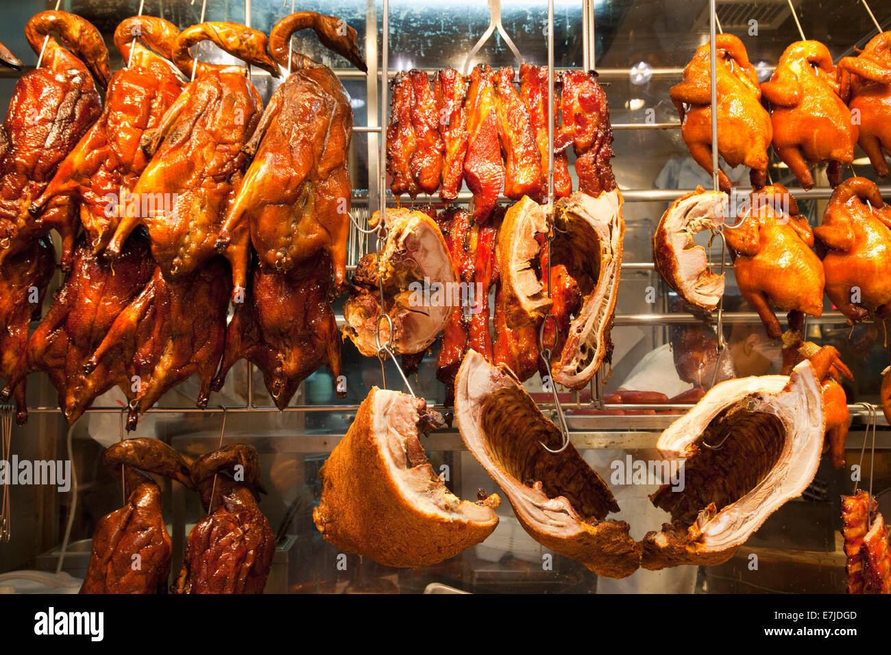 Asia, China, Hong Kong, Hongkong, Butchers, Meat Shop, Meat, Pork, Duck, Chicken, Market