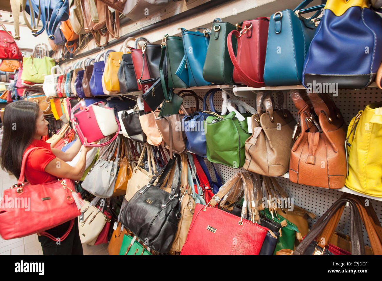 China, Hong Kong, Stanley Market, Shop Display of Fake Purses and Handbags  Stock Photo - Alamy
