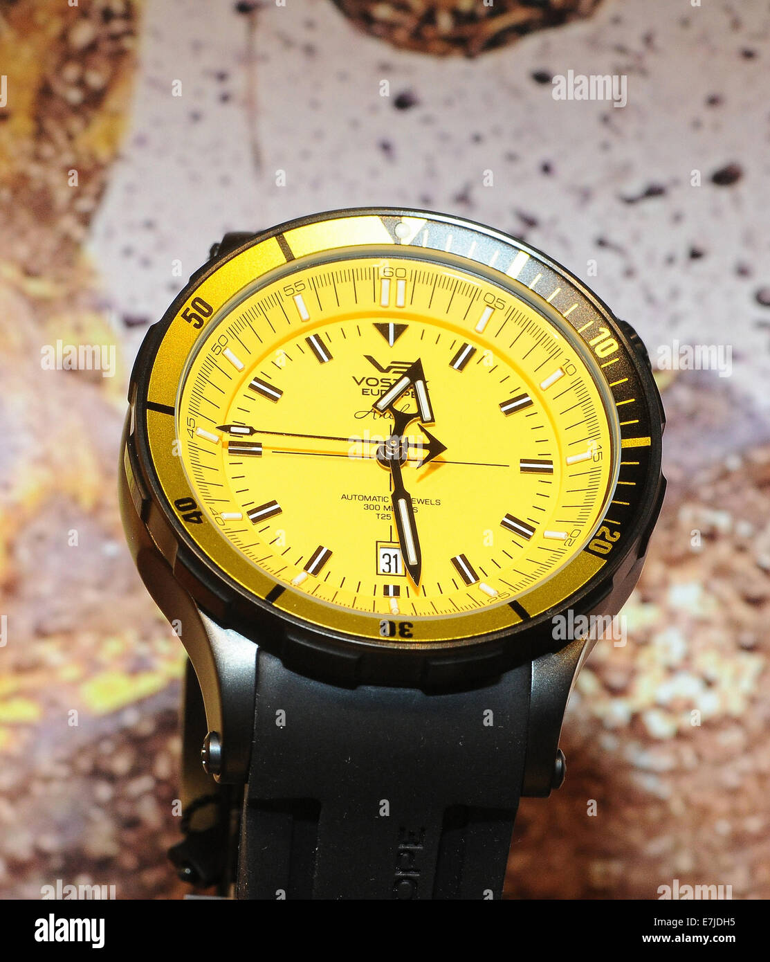 Clocks, Watches, clock, watch, Russian, Vostock, yellow, wristwatch, Europe, Stock Photo
