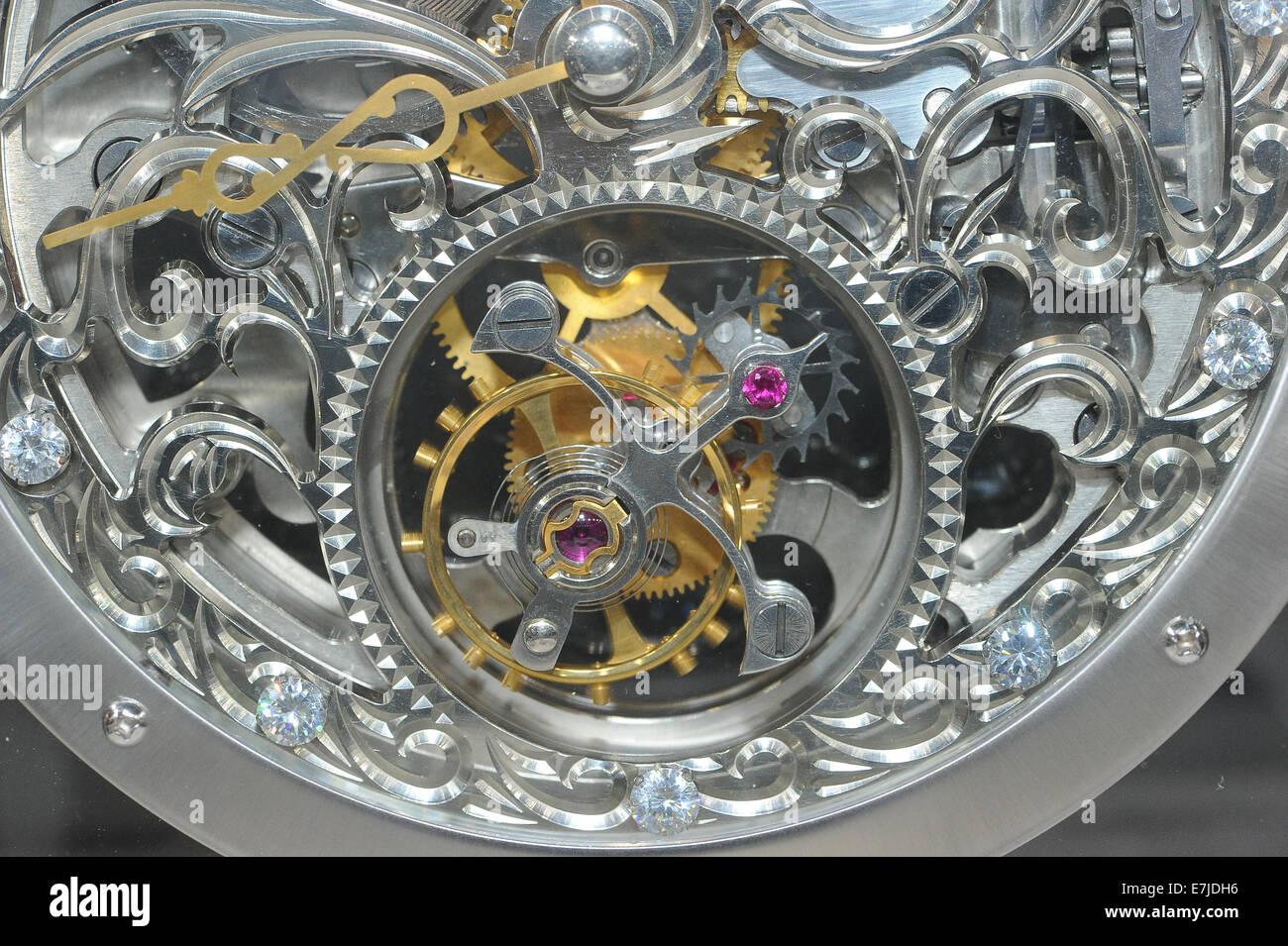 Clocks, Watches, clock, watch, luxury, Swiss, mechanics, balance spring, gearwheels, wristwatch, technology, technics, Stock Photo