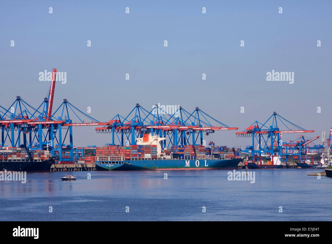 Complex, federal republic, container, container port, container ships, container terminal, German, Germany, euroquay, Europe, ci Stock Photo