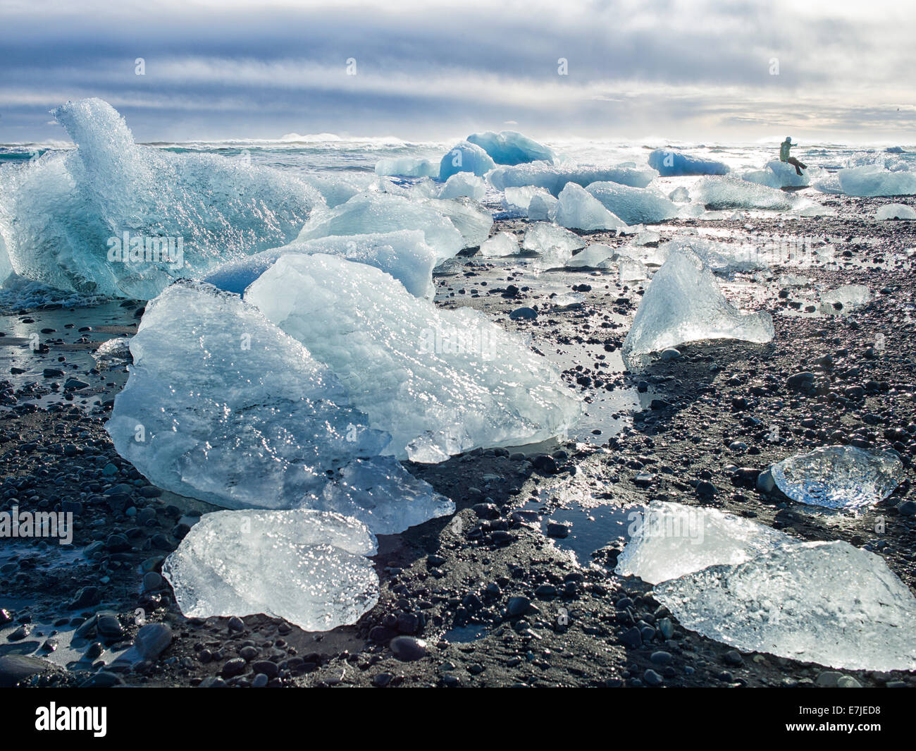 Ice, floe, river, flow, glacier, glacier lake, island, Iceland, Europe