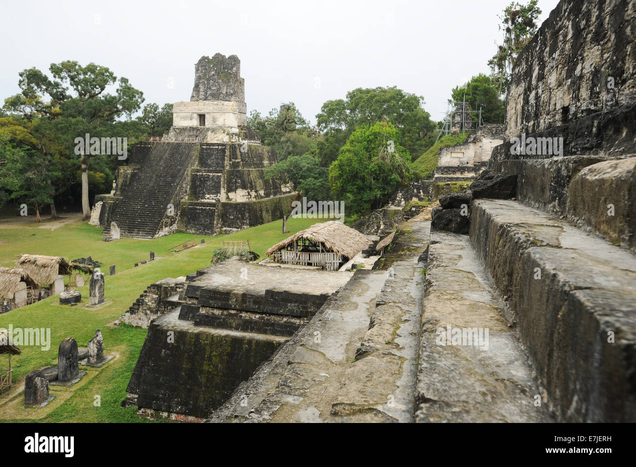 Guatemala, Central America, Peten, acropolis, America, ancient, archaeology, architecture, buildings, central, city, civilisatio Stock Photo