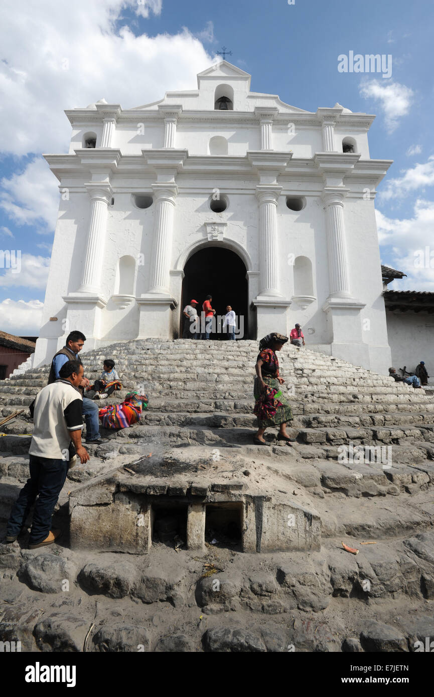 Chichicastenango, Guatemala, Central America, church, colonial, Indian, market, Maya, saint Tomas Stock Photo