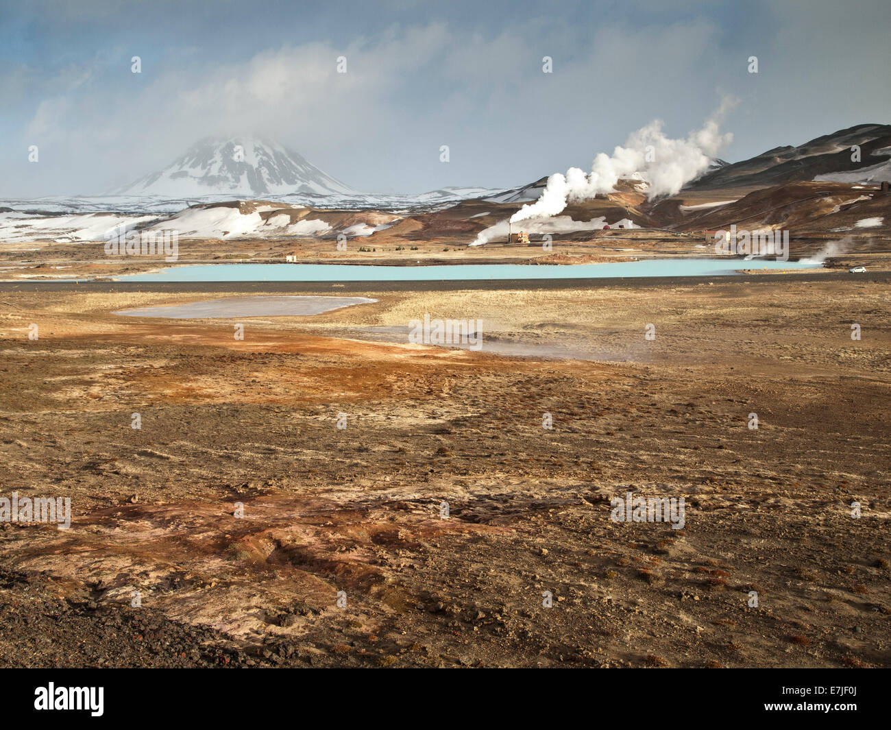 Steam, Vapor, earth warmth, Iceland, Europe, power station, Myvatn, Reykjahild, Therme, warmth, winter, geothermal, Stock Photo