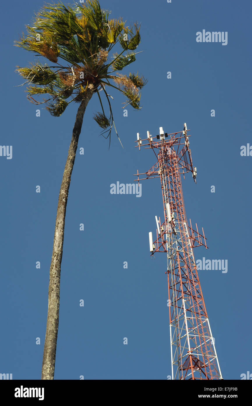 Central America, antenna, blue, broadcast, broadcasting, business, cable, cell, communication, connection, data, digital, dish, Stock Photo