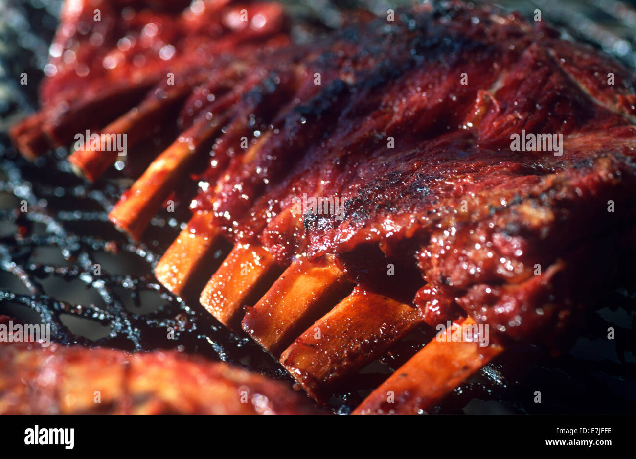 BBQ on Grill, Carrot & BBQ Cook-off, Holtville, California Stock Photo