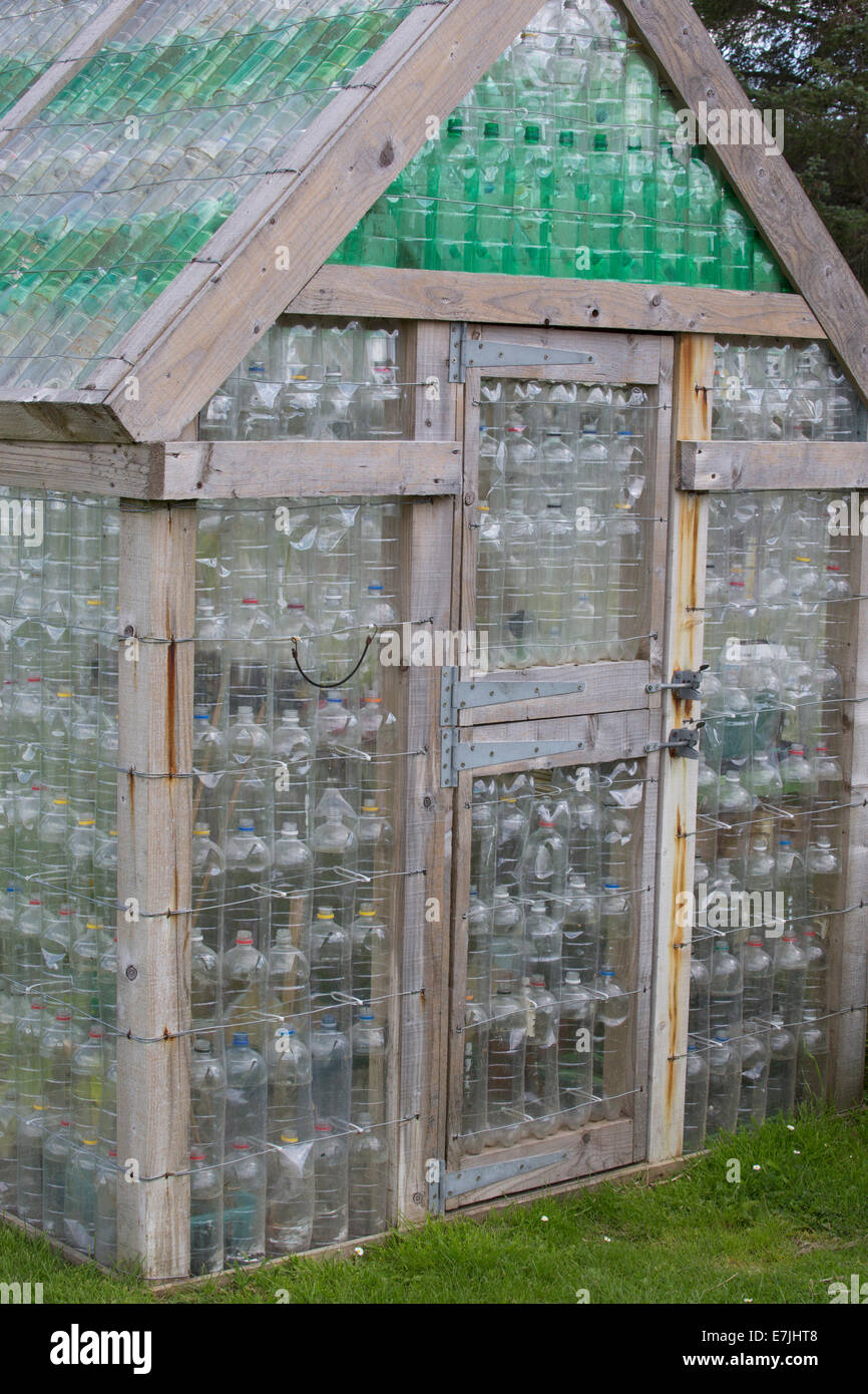 Greenhouse made from recycled plastic bottles Stock Photo Alamy