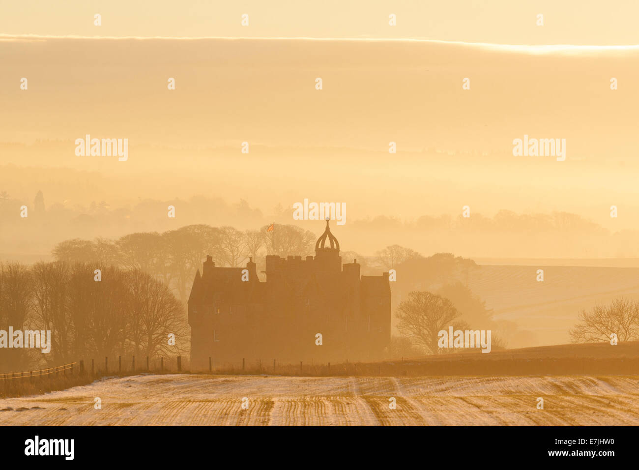 Castle Stuart, in sunset light, near Inverness Scotland Stock Photo