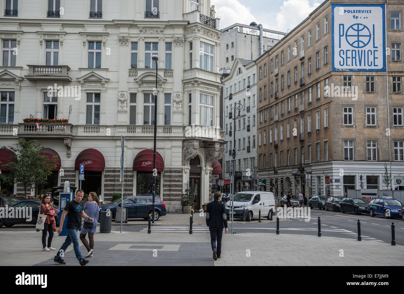 Emil Wedel Old tenement house (left) in Warsaw, Poland Stock Photo Alamy