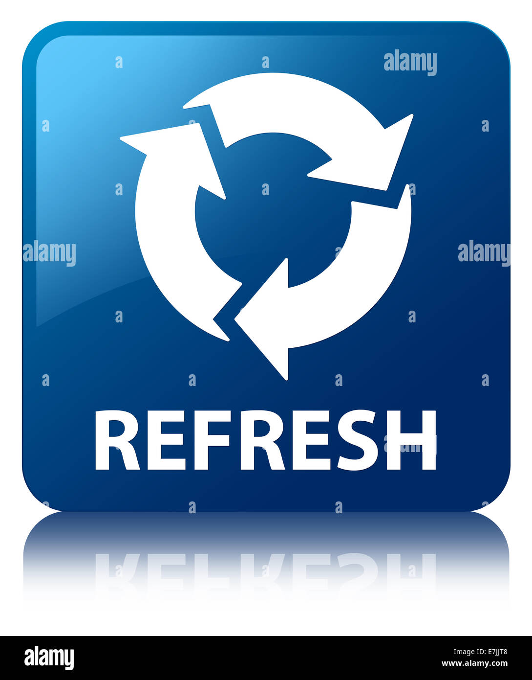 Refresh blue square button Stock Photo