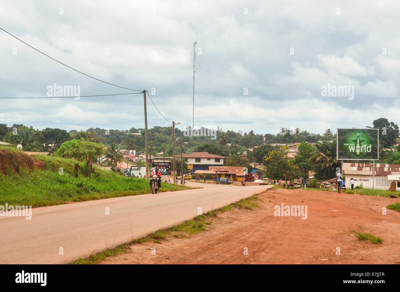 Town of Gbarnga, northern Liberia, Africa Stock Photo