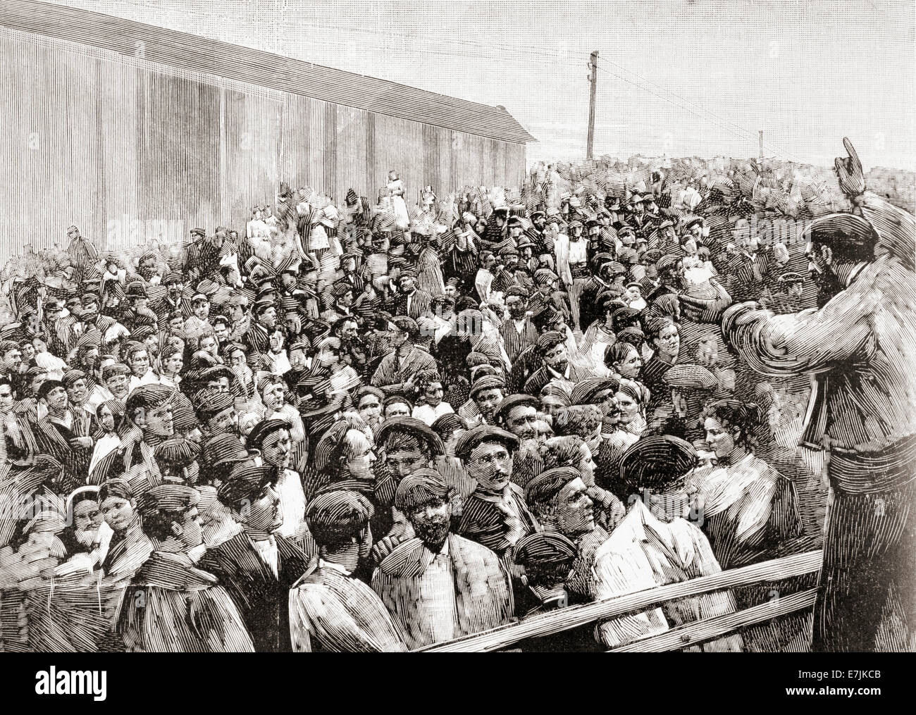 The Spanish miner's strike of 1892 in Bilbao, Spain. Stock Photo