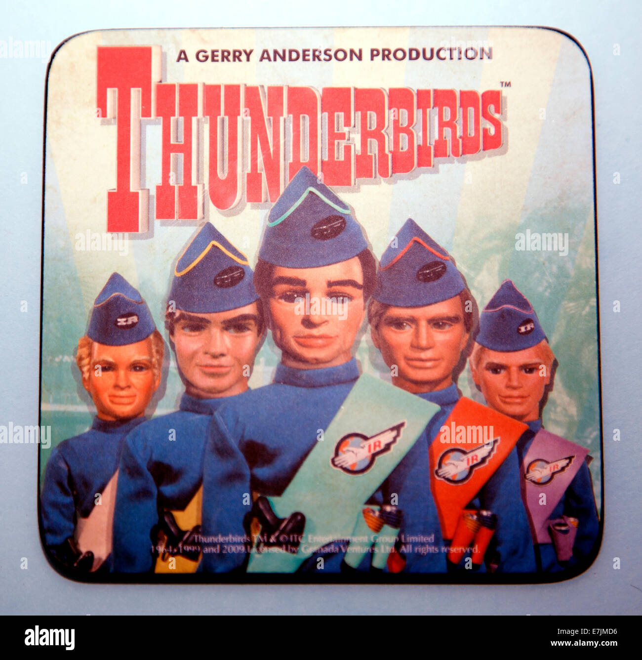 Thunderbirds television puppet show souvenir coasters, London Stock Photo