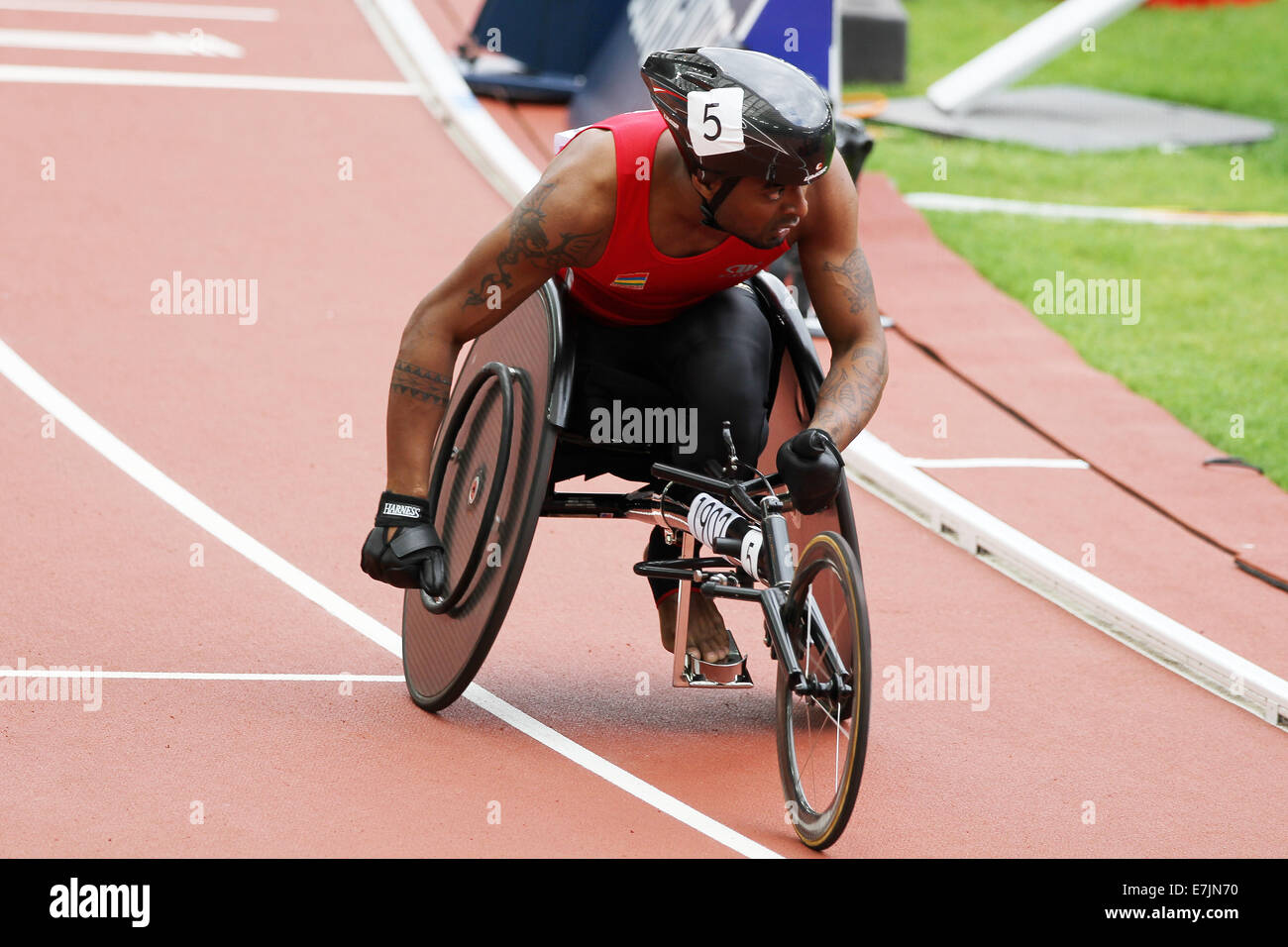Sebastien RAVET of Mauritius in the heats of the mens Para-Sport 1500m ...