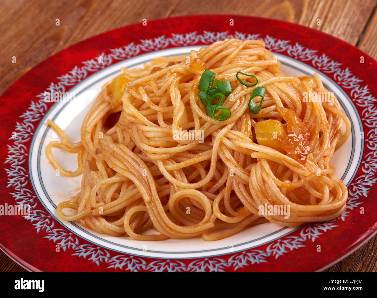 Pasta asciutta pastasciutta cooked pasta is plated and served with a